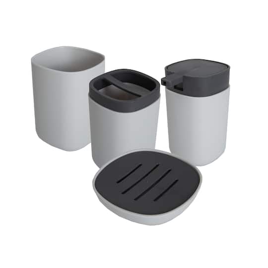 Bath Bliss White & Gray Contemporary Bathroom Set